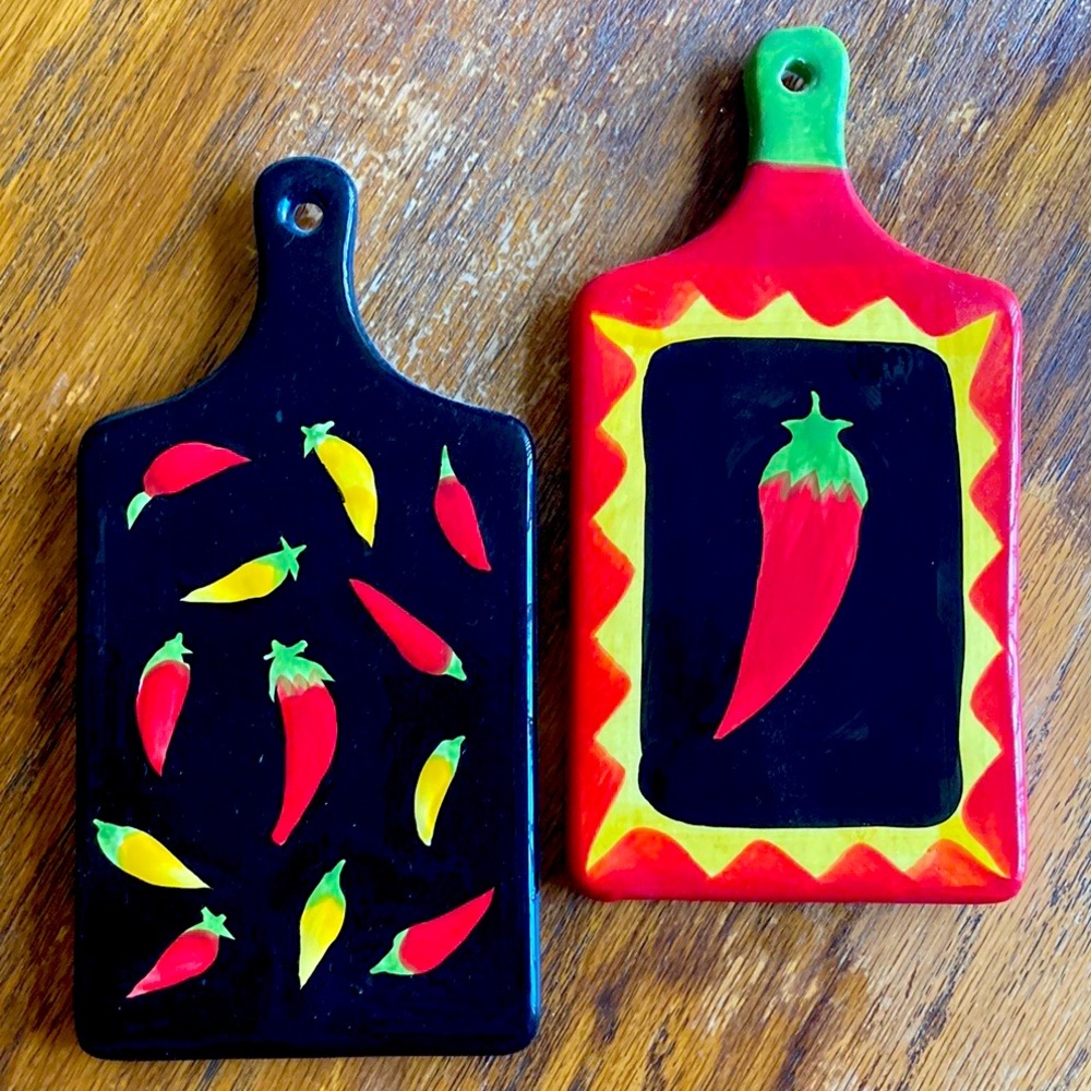Chili Pepper Kitchen Trivet Cheese Cutting Boards Set of 2 Southwest Charcuterie